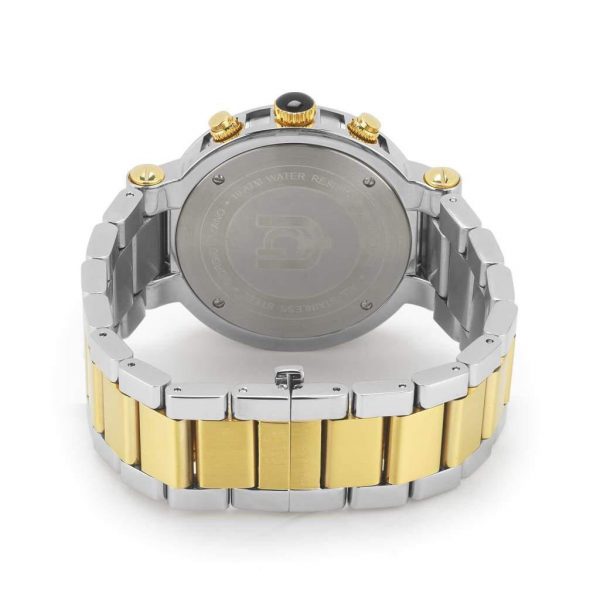 Giorgio Milano reloj ferro dos tonos dorado plateado parte de atrás